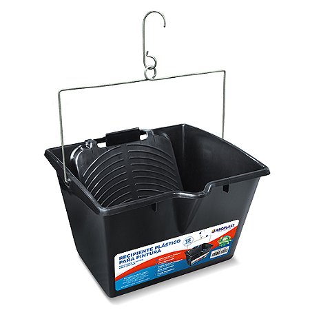 Balde Caçamba Para Pintura 15l  Recipiente Plástico Preto