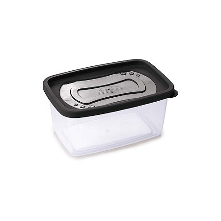 Pote Retangular Para Alimentos Com Tampa 1,2 Litros  013857 Plasútil