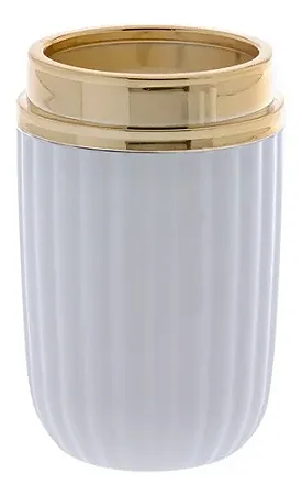 Porta Escovas  Canelatta 13x7,5 Cm Branco