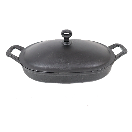 Assadeira Oval Ferro Fundido Com Tampa 35x24x5Cm
