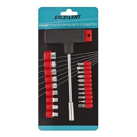 Chave Cabo T JG C/21 PÇS - 11 Pontas e 9 soquetes 8VC - Eda