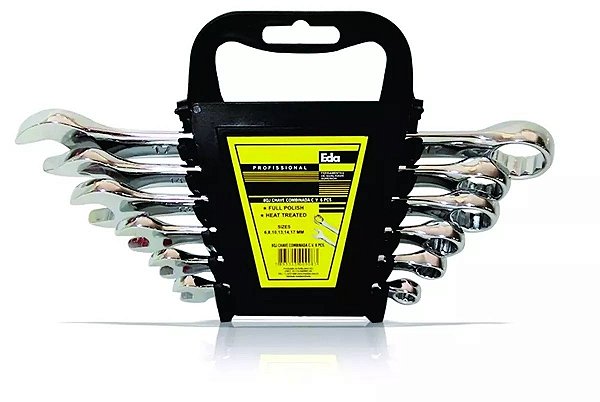 Jogo Chave Combinada 6 A 17mm Cromo Vanadio 6pçs 8QJ - Eda