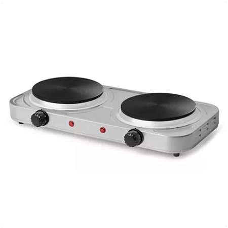 Fogão Elétrico Portátil 2 Bocas 220V e 2000W 5 Níveis Temp.
