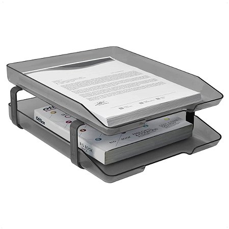 Caixa Articula Dupla Para Correspondências Fumê 35,5x26x13cm
