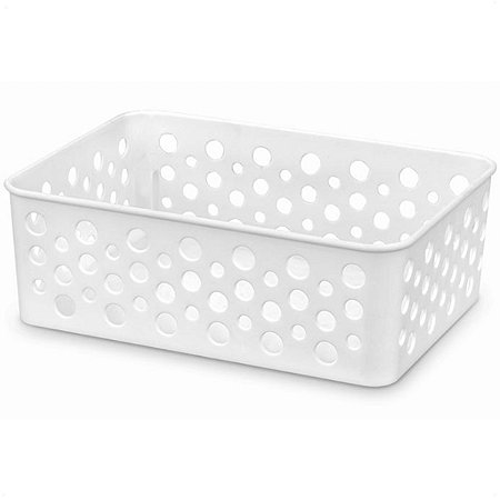 Cesto Organizador Decorativo Multiuso P 19X13,8X6,5Cm Branco