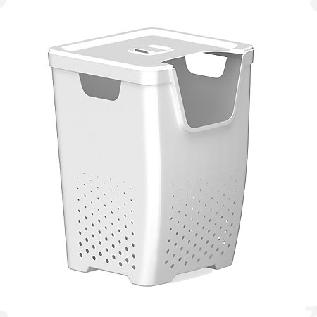 Cesto Organizador Multiuso De Roupas Empilhavel Branco 43L