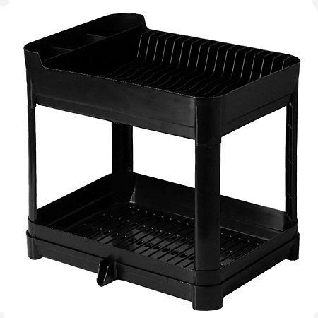Escorredor de Pratos Louça Duplo C/ Bandeja 40,5 X 32 X 36,5