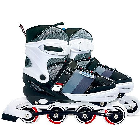 Patins Roller Semi-Pró Cinza G Tamanho 38-41 - MOR