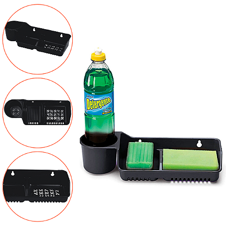 Porta Detergente 3 em 1 Cor Preto NITRONPLAST 051.012.003