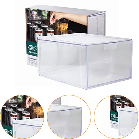 Organizador Multiuso Resistente 1 Gaveta Diamond 38X32X21 CM