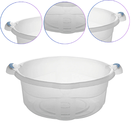 Bacia Plástica Graduada com Alça 14 Litros Cor Transparente