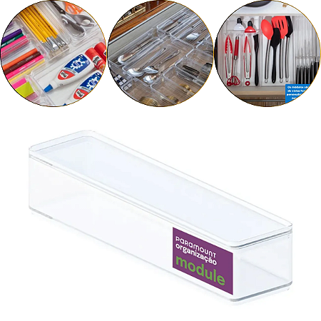 Organizador Modular Multiuso Acrílico Module D1 27X6,8X5 cm