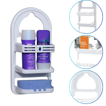 Suporte Porta Shampoo Sabonete Banheiro Cor Branco