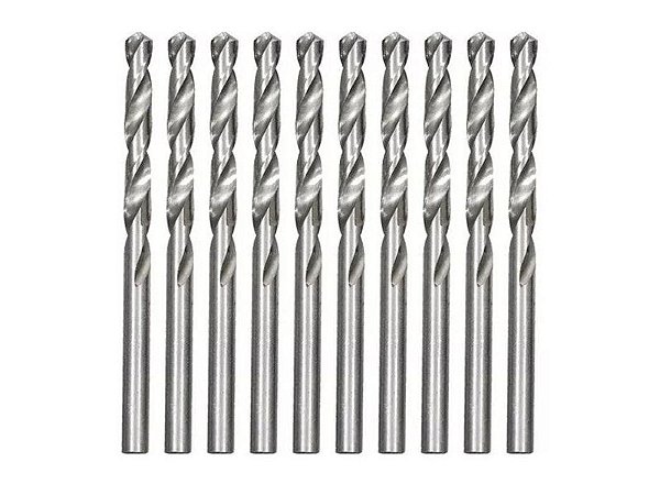 Kit 10 Brocas Aço Rápido Polida 3mm P/ Metal 715309 Mtx