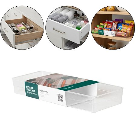 Organizador Acrílico Multiuso Diamond Médio 37x15x5 cm