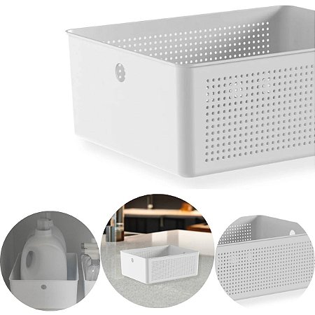 Cesto Organizador Empilhável Multiuso Alça 12 Litros Flow Ou