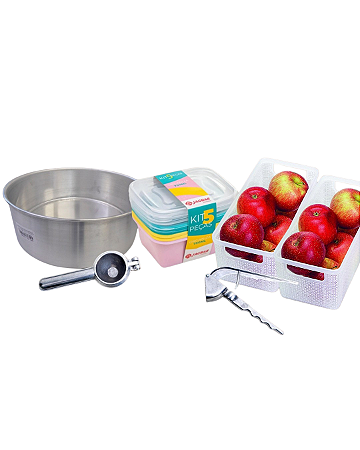 Combo Cozinha Prática – Kit Completo para Preparar e Organizar Alimentos