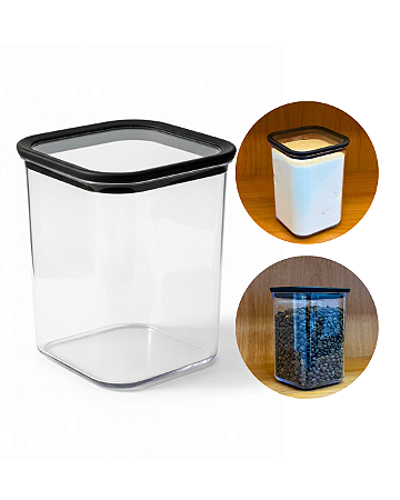 Pote Hermético Quadrado 10,8x10,8x15,2cm 1 L 123 Organizei