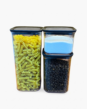 Jogo de Potes Hermético Acrílico Porta Mantimentos Com Tampa