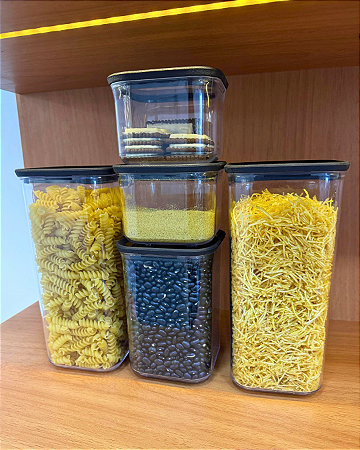 Kit 5 Potes Para Alimentos Organizador Multiuso Acrílico