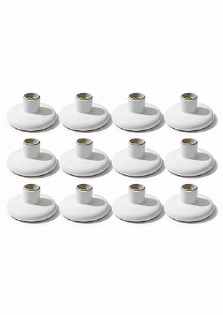 Combo 12 Plafons Branco para Lâmpada E-27 Kit Atacado Completo