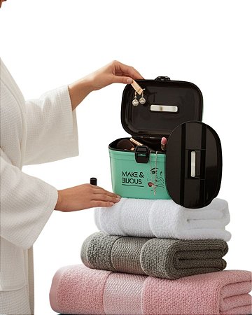 Combo Spa em Casa: Maleta Multiuso Nitron + Jogo de Toalhas Premium