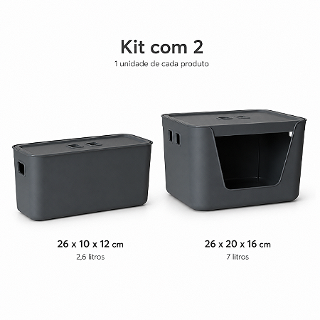 Combo Organização Fly – Organizador 7L com Abertura Frontal + Organizador 2,6L