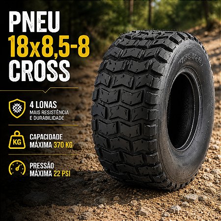Pneu 18x8,5-8 Off Road Qadricíclo Cross 4 Lonas Onetools
