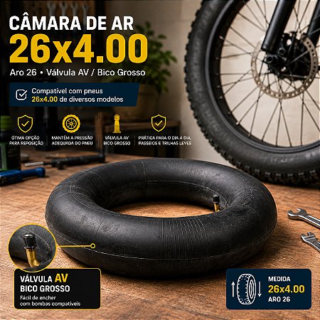 Câmara De Ar 26x4.00 Aro 26 Fat Bike Bico Grosso AV ON114