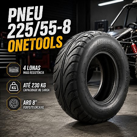 Pneu 225/55-8 Moto Elétrica Quadriciclo 4 Lonas Onetools