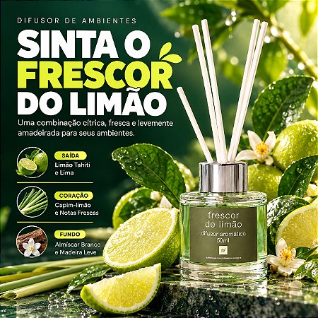 Difusor de Ambientes Aromatizador com Frescor de limão 50ml