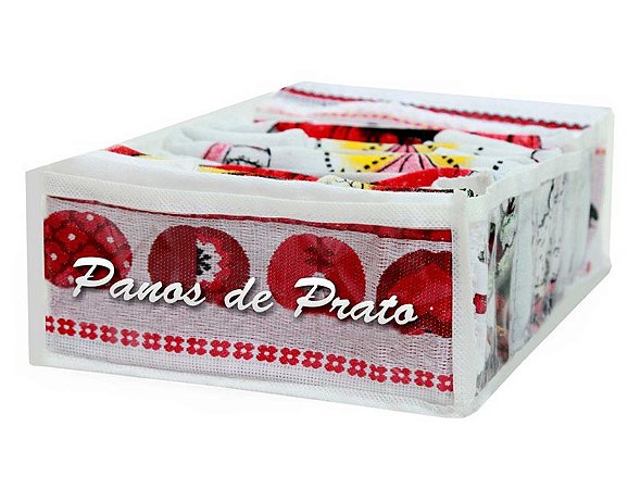 Organizador de Pano de Prato Transp e Branco 605  VB Home