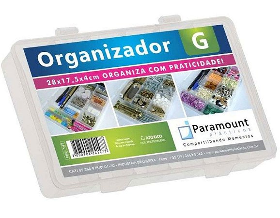 Box Organizador G 28 x 17,5x 4 cm Paramount