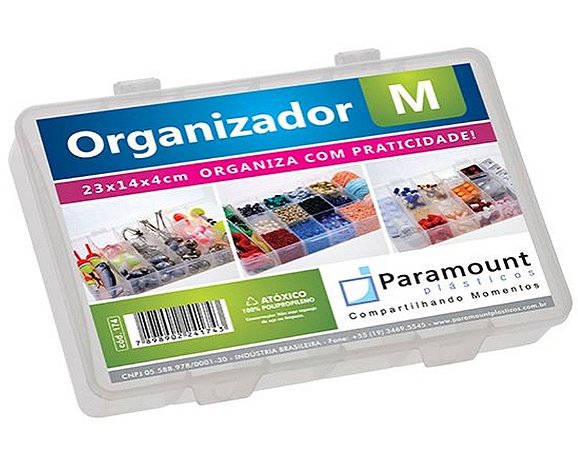 Organizador Box M C/ 14 Divisórias 4X14X23cm 174 Paramount
