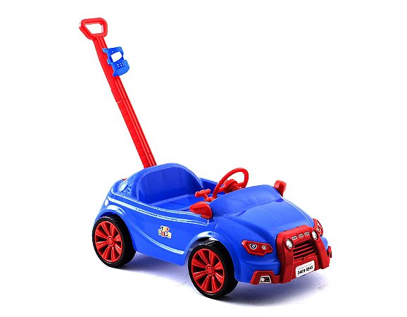 Carro Toy Kids 2 Em 1 Azul C/ Suporte e Puxador 909 Paramount