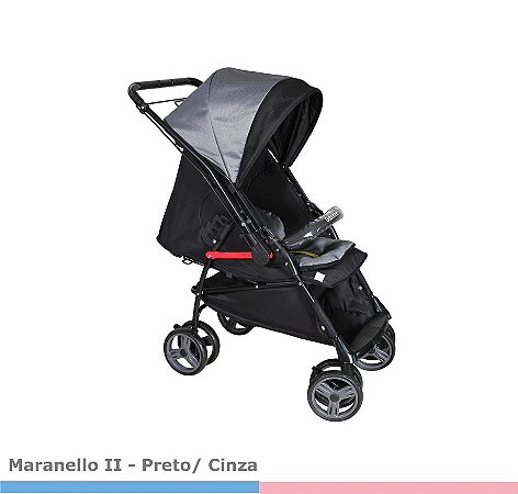 Carrinho de Bebê Maranello PRETO/CINZA 1381PRC Galzerano