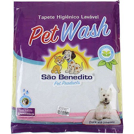 Tapete Higiênico Pet Wash Lavável Médio 80x60cm 18857 My Pet