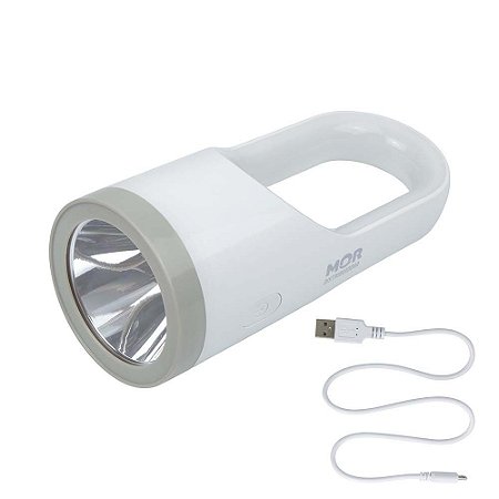 Lanterna Recarregável Branca 160 Lumens LED Mor