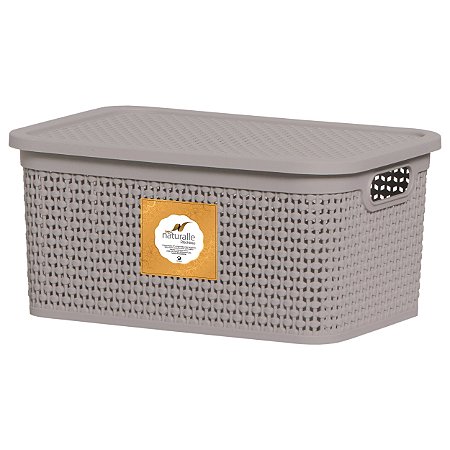 Caixa Organizadora Rattan 15 L Areia 1131 Rischioto