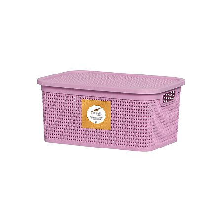 Caixa Organizadora Rattan 4 Litros Rosa Rischioto 1113