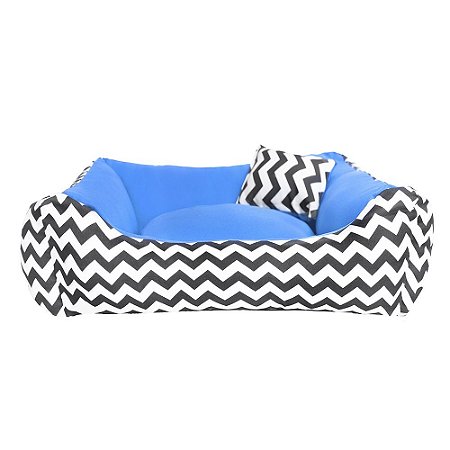 Cama de cachorro 60 x 60 Chevron Azul