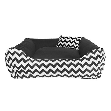 Cama de cachorro 60 x 60 Chevron Preto