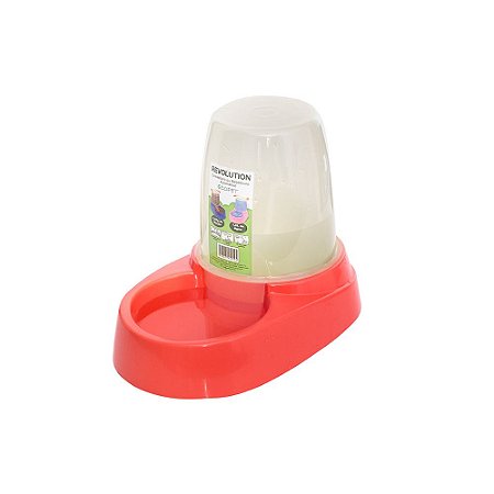 Comedouro E Bebedouro Automático 1,8l Cachorro Gato Vermelho