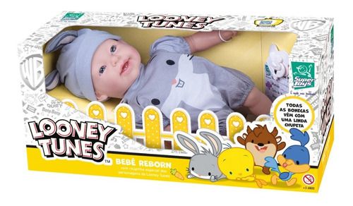 Boneca Infantil Reborn Looney Tunes PernaLonga 441 Super Toys