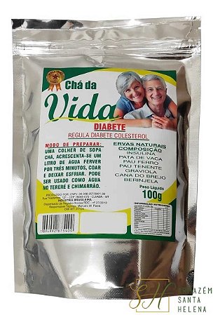 CHÁ DA VIDA DIABETE E COLESTEROL 100% NATURAL 100G