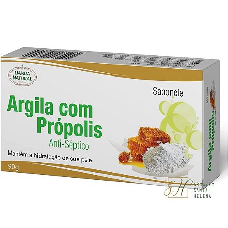 SABONETE NATURAL DE ARGILA COM PRÓPOLIS 90G - LIANDA NATURAL