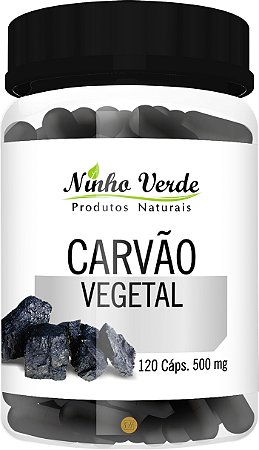 CARVÃO VEGETAL 500MG 120 CÁPSULAS - NINHO VERDE