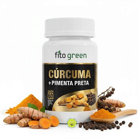 CÚRCUMA COM PIMENTA PRETA 500MG 60 CÁPSULAS - FITO GREEN