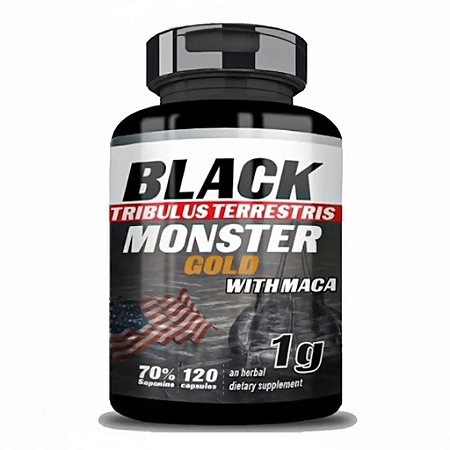 TRIBULUS COM MACA 80% SAP 1000MG 120 CÁPS - BLACK MONSTER ORIGINAL
