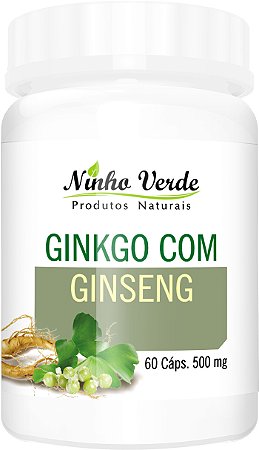 GINKGO BILOBA COM GINSENG 500MG 60 CÁPSULAS - NINHO VERDE